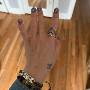 Earthbound peace sign ring